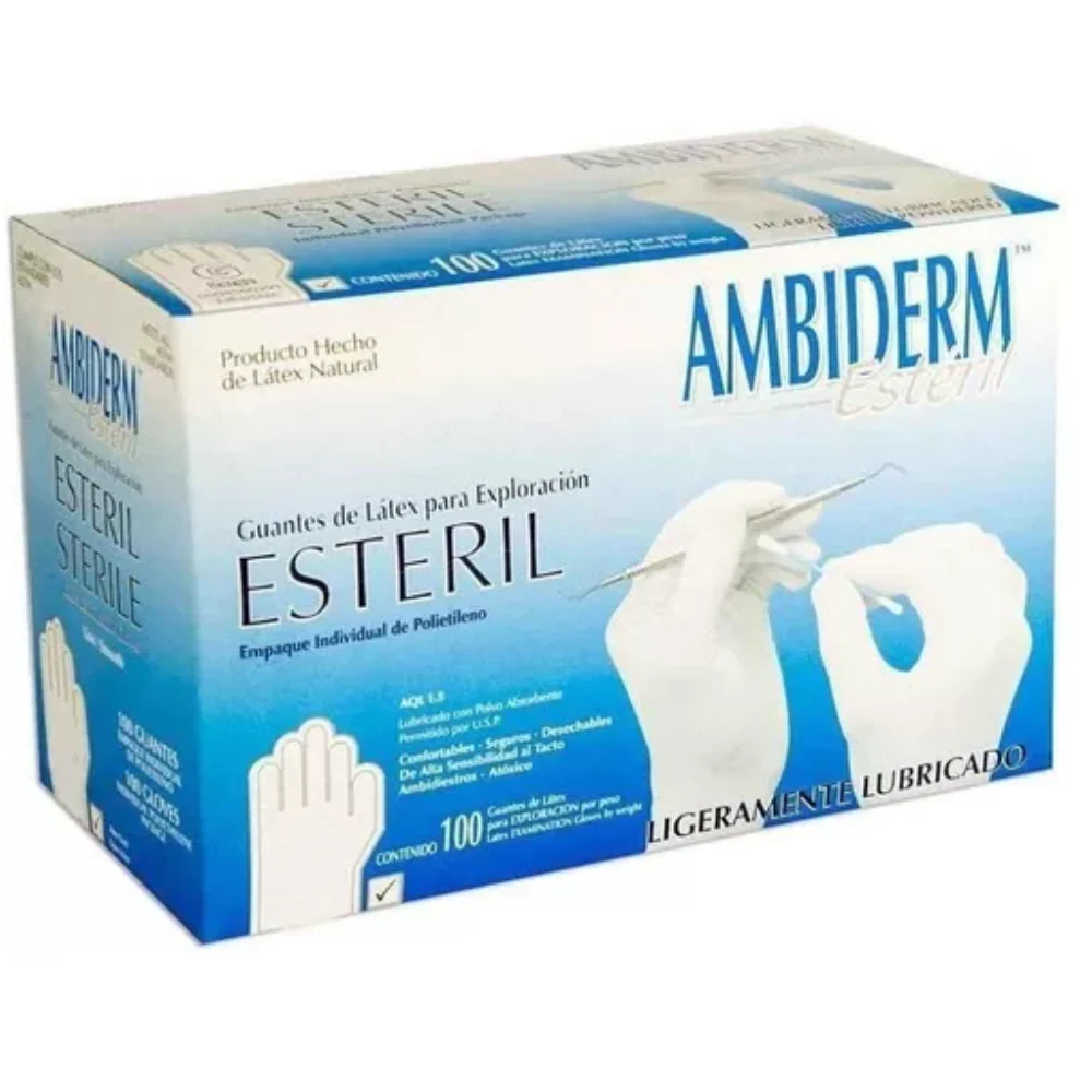 GUANTE ESTERIL AMBIDERM GRANDE C/100 PIEZAS